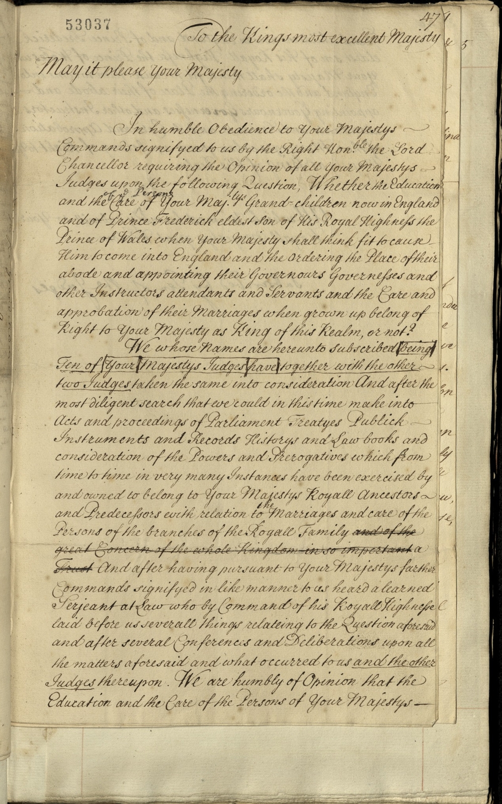 Document from a volume of papers collated by Lord Macclesfield